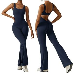ACTIVE Jumpsuit w/ runched butt detail and open back